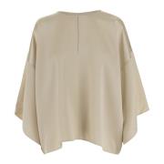 Satijnen Blouse met Wijde Mouwen By Herenne Birger , Beige , Dames