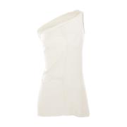 Asymmetrische Zijden Jersey Top Rick Owens , Beige , Dames