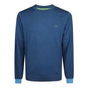 Contrast Ronde Elleboog Mouw Top Sun68 , Blue , Heren