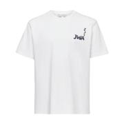 Logo Print Crew Neck T-shirt JW Anderson , White , Heren