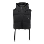 Mouwloos jack met iconische details Moncler , Black , Dames