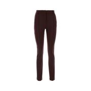 Stretch Skinny Chocolade Nylon Broek Sportmax , Brown , Dames