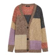 Patchwork Oversized Mohair Cardigan Sweater Max Mara Weekend , Multico...