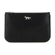 Zwarte leren Boogie-pouch Maison Kitsuné , Black , Dames