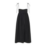 Zwarte Taffeta Midi Jurk Cecilie Bahnsen , Black , Dames