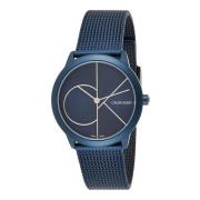 Elegante Quartz Horloge Futuristisch Ontwerp Calvin Klein , Blue , Dam...