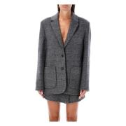 Geruite wollen blazer zwart witte ruit The Garment , Gray , Dames