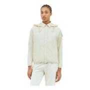 Afneembare capuchon gewatteerde overhemdjacket Moncler , Beige , Dames