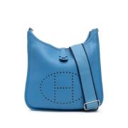 Pre-owned Leather shoulder-bags Hermès Vintage , Blue , Dames