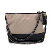 Pre-owned Leather chanel-bags Chanel Vintage , Beige , Dames