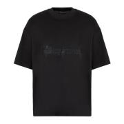 Zwart T-shirt met logo-applicatie aan de voorkant Emporio Armani , Bla...