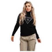 Triangle Logo Sweater Dames Zwart Guess , Black , Dames