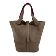 Pre-owned Leather handbags Hermès Vintage , Gray , Dames