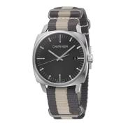 Stijlvol Quartzhorloge met Unieke Charme Calvin Klein , Gray , Heren