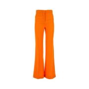 Wijde Fluo Oranje Viscose Broek Stella McCartney , Orange , Dames