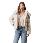 Beige Jas met Afneembare Capuchon Calvin Klein , Beige , Dames