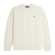 Witte Kabeltrui Fred Perry , Beige , Heren