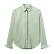 Vrouwelijk Shirt met Ruchedetails MOS Mosh , Green , Dames