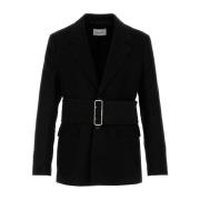 Stijlvolle Zwarte Katoenen Blazer Salvatore Ferragamo , Black , Heren