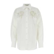 Oversized Wit Poplin Shirt Stella McCartney , White , Dames