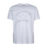 Casual Katoenen T-Shirt voor Mannen Paul & Shark , White , Heren