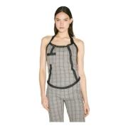 Geruite Pinafore Top met Kantafwerking Our Legacy , Gray , Dames