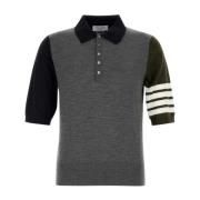 Wollen Poloshirt in Multicolor Thom Browne , Gray , Heren