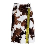 Koeienprint Asymmetrische Fluweel Rok DES Phemmes , Multicolor , Dames