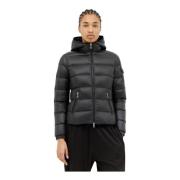 Quilted Hooded Down Jacket Moncler , Black , Dames