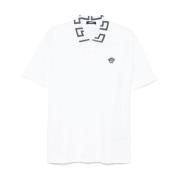 Witte Polo Shirt Korte Mouw Versace , White , Heren