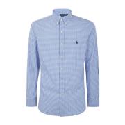 Blauw Wit Geruite Gestreepte Overhemd Polo Ralph Lauren , Blue , Heren