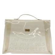 Pre-owned Vinyl handbags Hermès Vintage , White , Dames