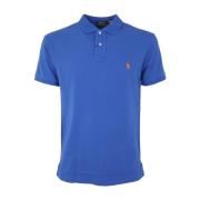 Blauwe korte mouw gebreid Polo Ralph Lauren , Blue , Heren