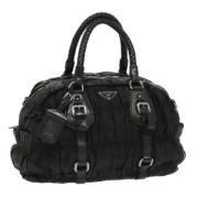 Pre-owned Leather handbags Prada Vintage , Black , Dames