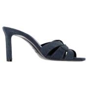 Pre-owned Cotton sandals Yves Saint Laurent Vintage , Blue , Dames