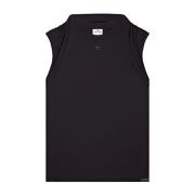 Zwarte Tanktop met Logo Applique Courrèges , Black , Heren