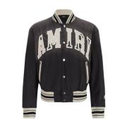 Vervaagde Zwarte Jassen met Appliqué Logo Amiri , Black , Heren