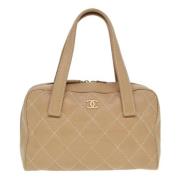 Pre-owned Leather chanel-bags Chanel Vintage , Beige , Dames