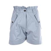 Hoge Taille Geborduurde Shorts Blauw Kenzo , Blue , Dames