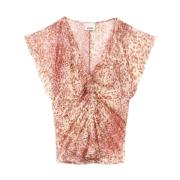 Velvet Burnout Top in Lichtrood/Ecru Isabel Marant , Multicolor , Here...