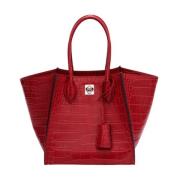 Krokodillenprint Rode Tas met Slot Ermanno Scervino , Red , Dames