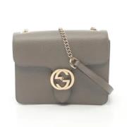 Pre-owned Leather gucci-bags Gucci Vintage , Gray , Dames