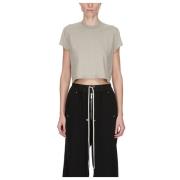 Parel Cropped T-shirt Niveau Rick Owens , Gray , Dames