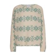 Nordic Pullover met Groene Print American Dreams , Multicolor , Dames