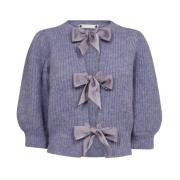 ie Bow Rib Cardigan Co'Couture , Purple , Dames