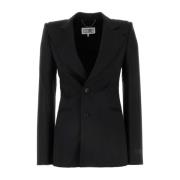 Stretch Zwarte Blazer MM6 Maison Margiela , Black , Dames