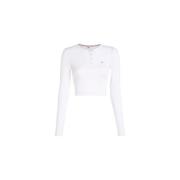 Ronde Hals T-shirt Tommy Jeans , White , Dames