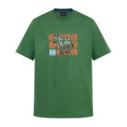 Bedrukt T-shirt PS By Paul Smith , Green , Heren