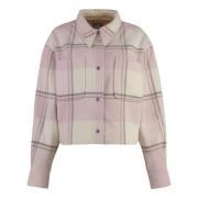 Wollen Overshirt met Motif Back Logo Canada Goose , Pink , Dames