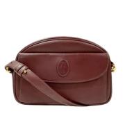 Pre-owned Leather shoulder-bags Cartier Vintage , Red , Dames